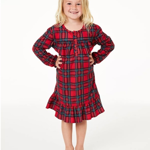 Family Pajamas Matching Kids Brinkley Plaid Family Pajama Nightgown, size 8 - Picture 3 of 4
